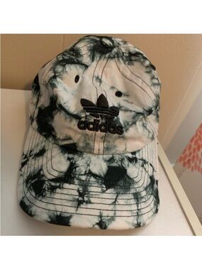 Adidas tie dye black white baseball cap hat